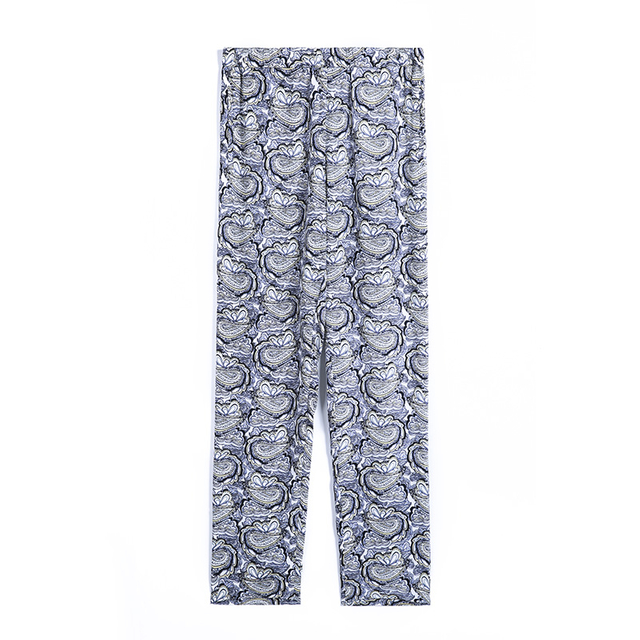 6217 女士佩斯利腰果印花松紧腰套穿休闲裤