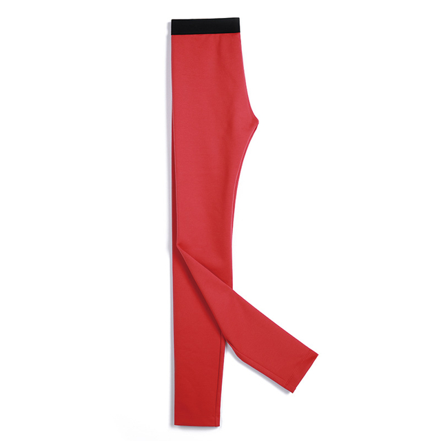 C027 女士纯色针织松紧腰打底裤