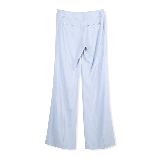 B881-1 女士羊毛混纺中腰直筒修身长裤