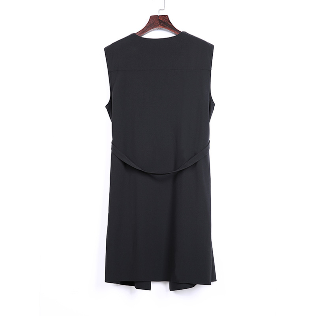 J494女性双层翻领waist外背心