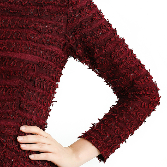 D119 女装女童全件缎带刺绣四分三泡泡袖喇叭下摆长晚礼服